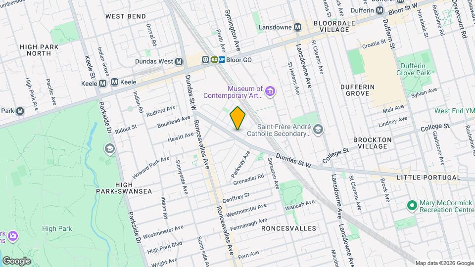 2076 Dundas St W Map and Location Details