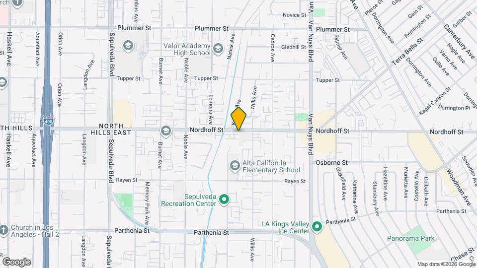 14834 Nordhoff St Mapa y Detalles de la Ubicación