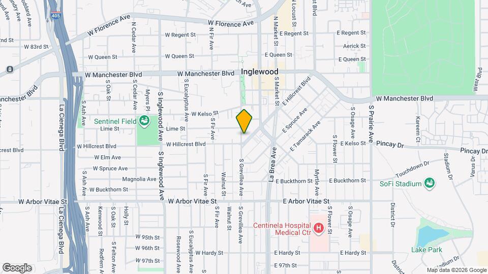 514 S Grevillea Ave Map and Location Details