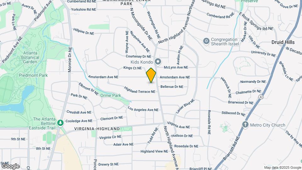 1170 North Highland Avenue Northeast Map and Location Details