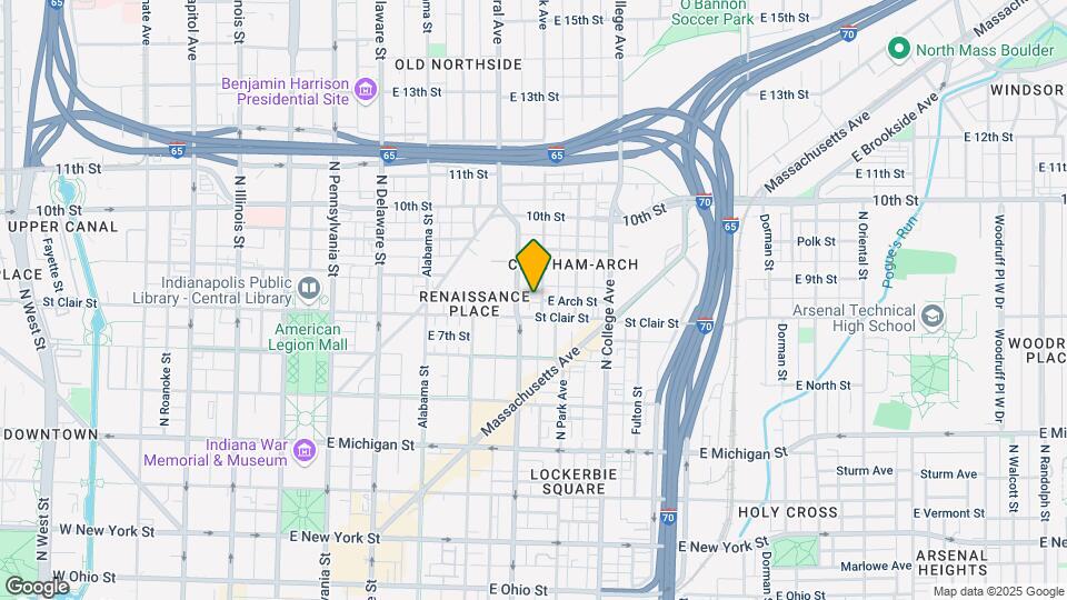 814 N Park Ave Map and Location Details