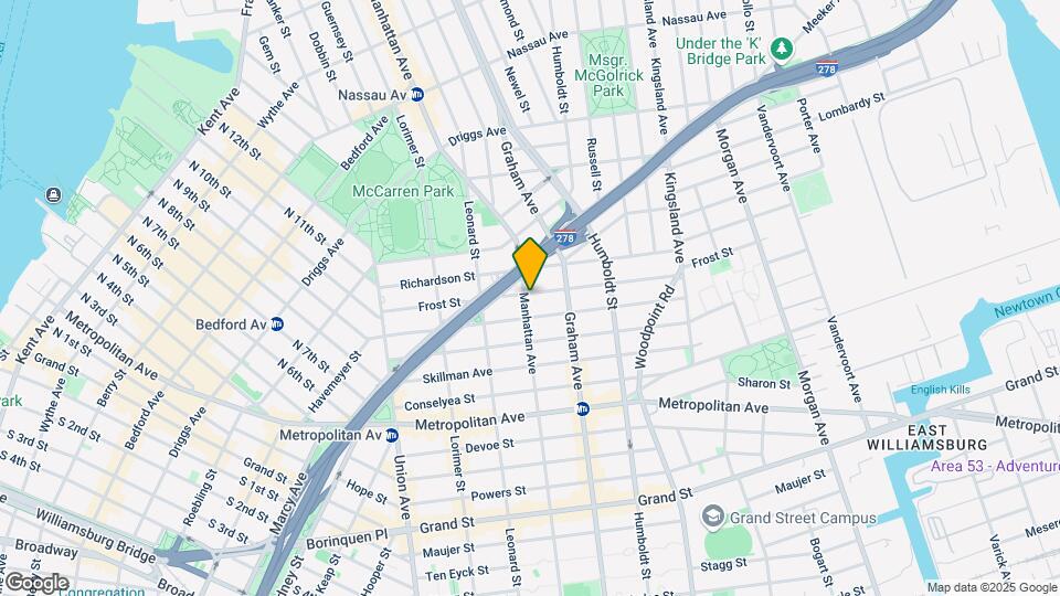 398 Manhattan Ave Map and Location Details