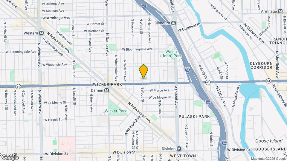 1609 N Wood St, Unit 1 Map and Location Details