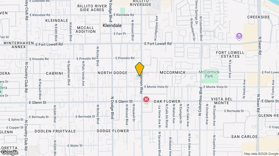 2943 N Alvernon Way Map and Location Details