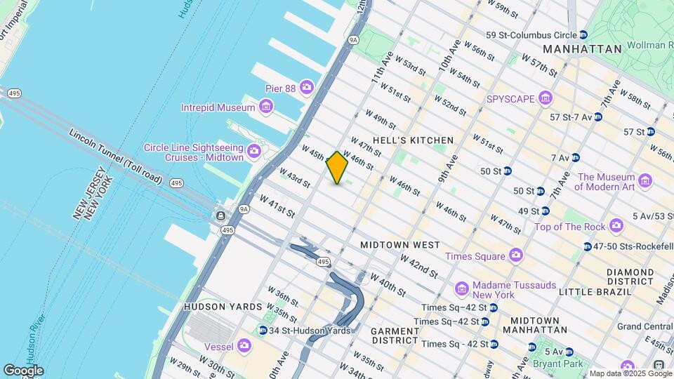 535 W 43rd Street Mapa y Detalles de la Ubicación