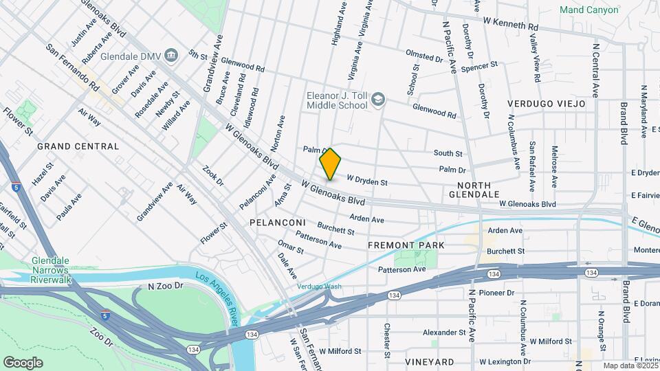 817 W Glenoaks Blvd Map and Location Details
