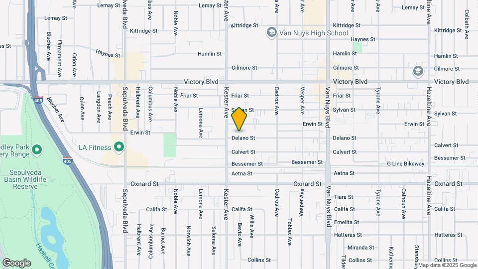 14825 Delano St Mapa y Detalles de la Ubicación