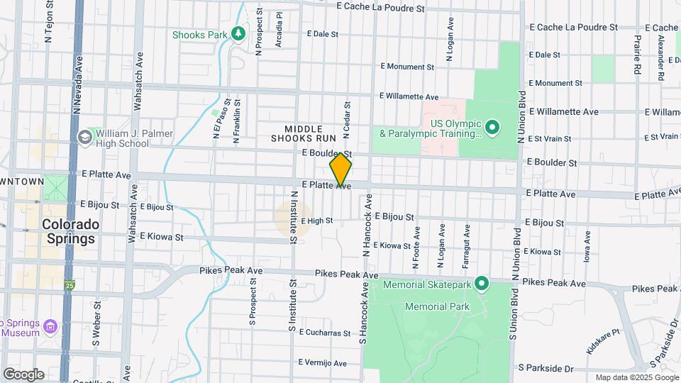 1109 E Platte Ave Map and Location Details
