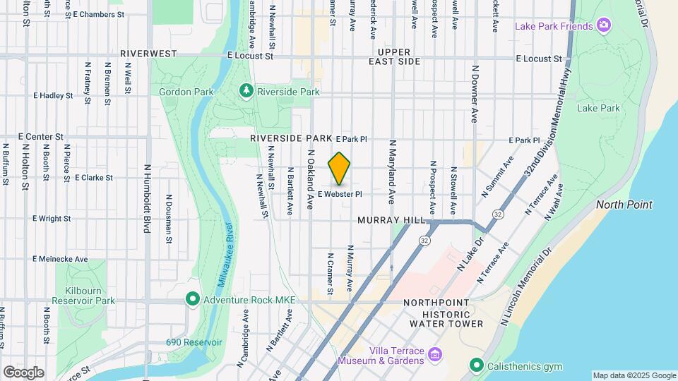 1908 E Webster Pl Map and Location Details
