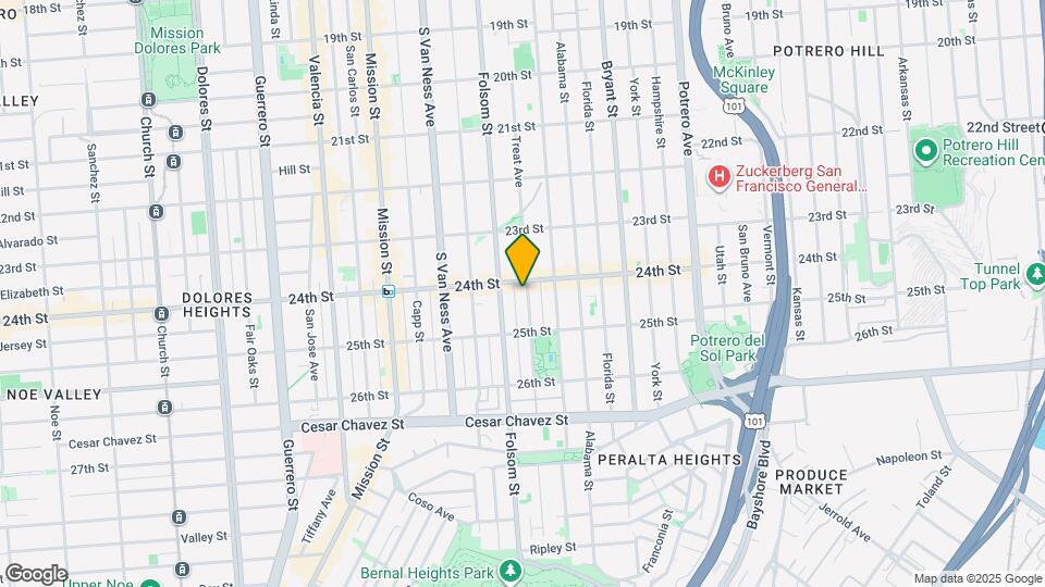 1106A Treat Ave, Unit A Map and Location Details