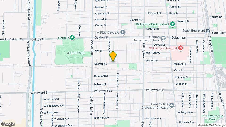 1625 Mulford St Map and Location Details