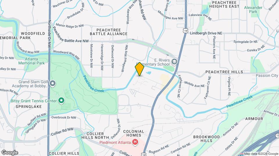 128 Peachtree Memorial Dr NW Map and Location Details