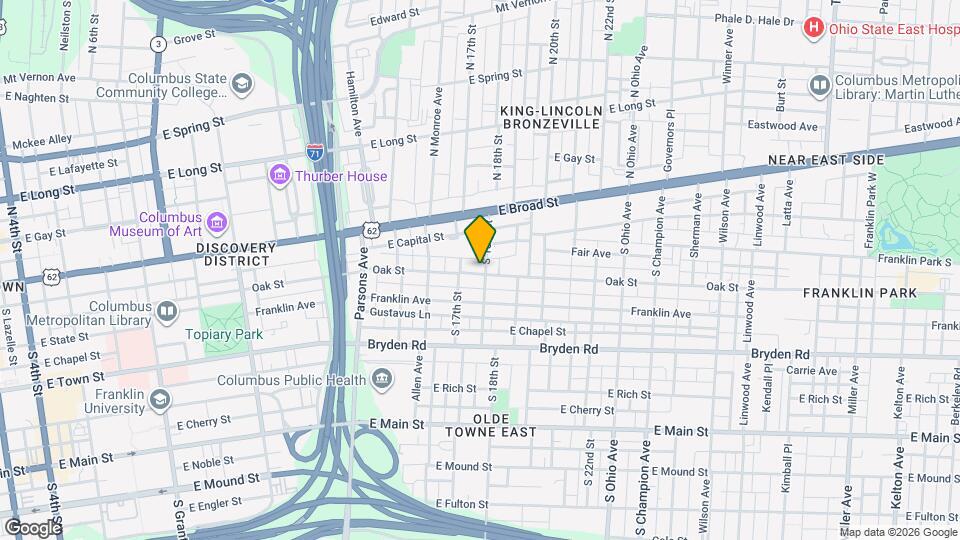 880 Oak St Map and Location Details