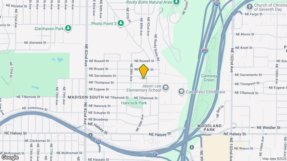 8933 NE Thompson St, Unit Garden studio Map and Location Details
