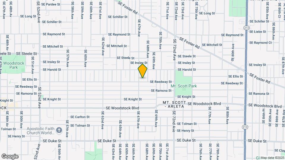 6727 SE Reedway St Map and Location Details