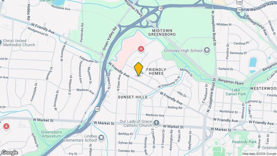 2210 W Friendly Ave Map and Location Details