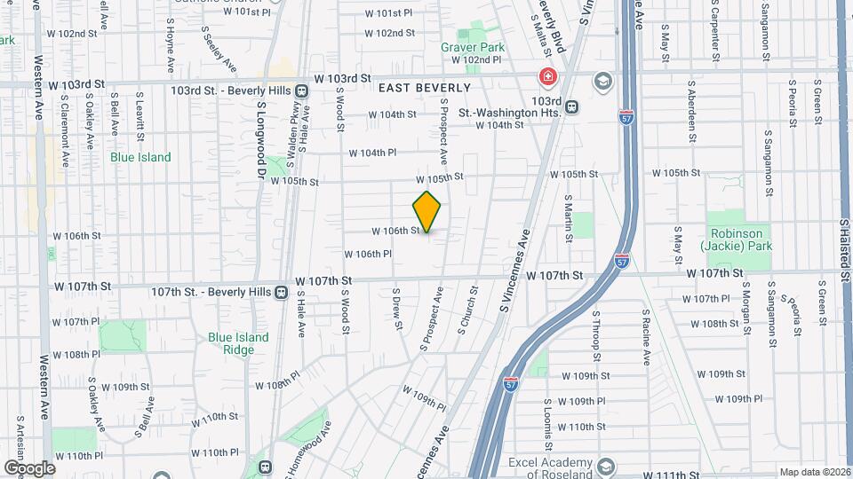 1627 W 106th St, Unit Beverly Unit 2 Mapa y Detalles de la Ubicación