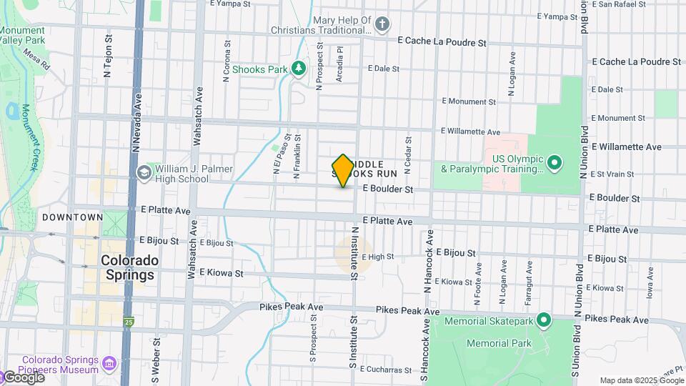 835 E Boulder St Map and Location Details