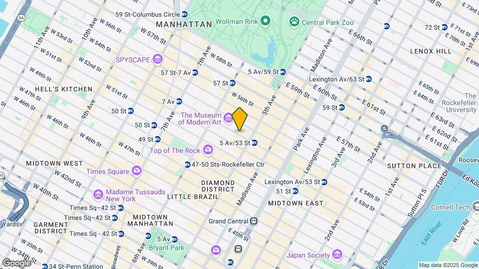 15 W 53rd St-Unit -19E Map and Location Details