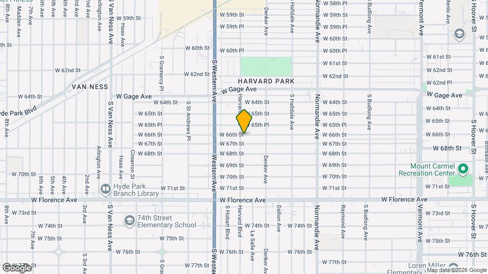 1652 W 66th St Map and Location Details