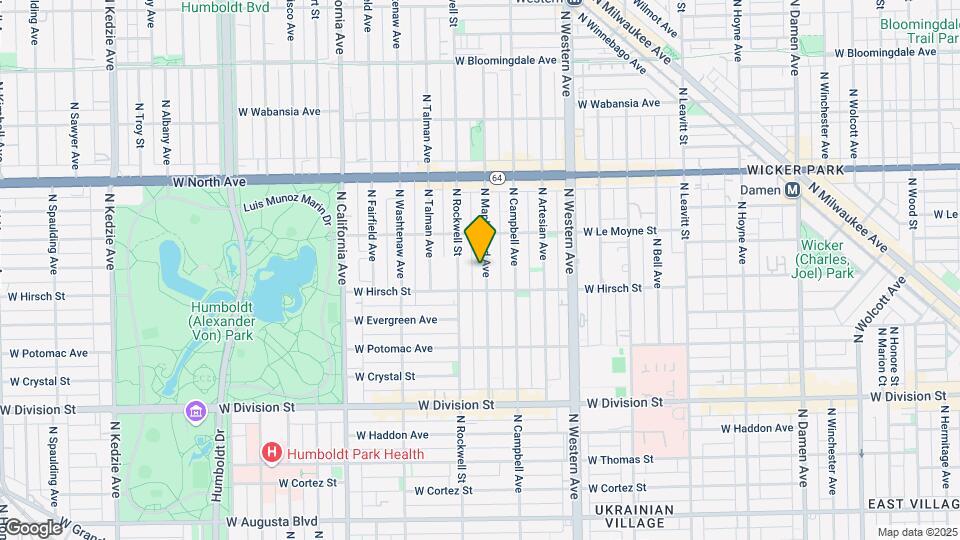 1420 N Maplewood Ave, Unit 1F Map and Location Details