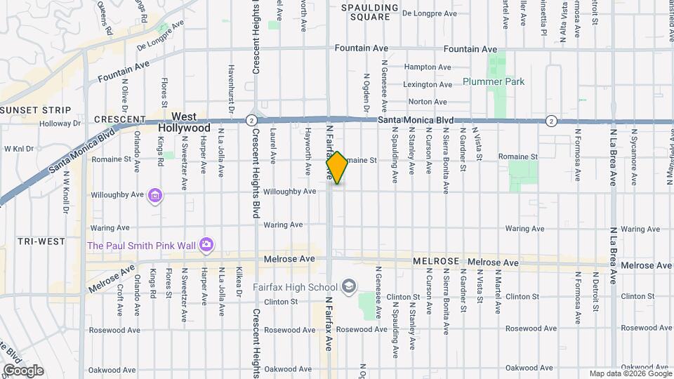 7865 Willoughby Ave Mapa y Detalles de la Ubicación