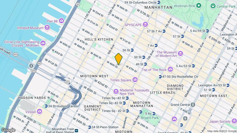 311 W 46th St Mapa y Detalles de la Ubicación