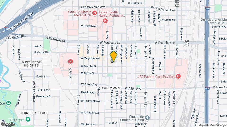 1319 S Henderson St Map and Location Details