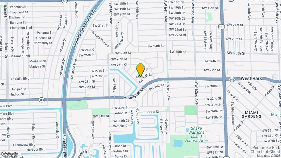 6543 SW 28th St Map and Location Details