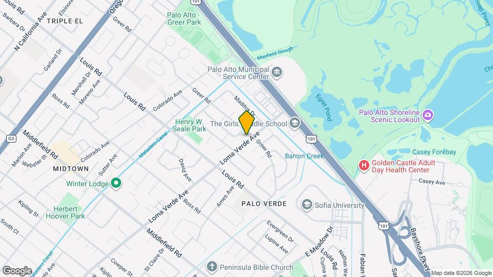 999 Loma Verde Ave Map and Location Details