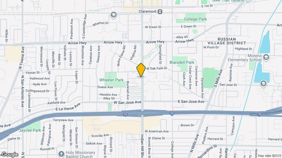 555 S Indian Hill Blvd Map and Location Details