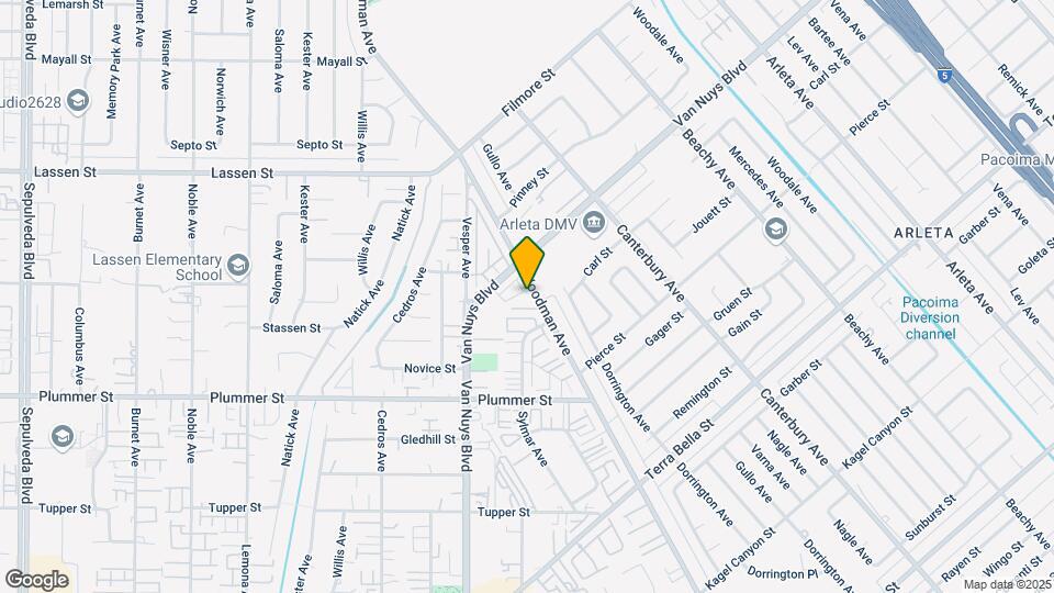 9651 Woodman Ave Map and Location Details