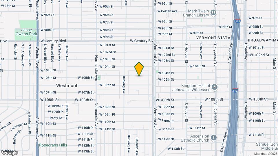 1052 W 105th St Map and Location Details