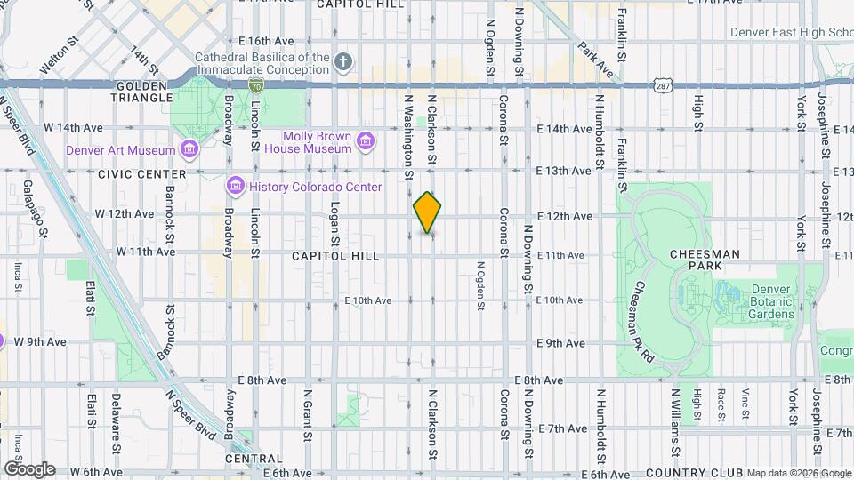1133 N Clarkson St Map and Location Details