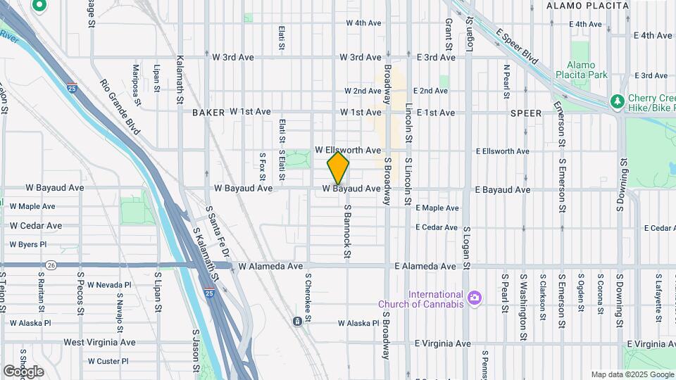126 W Bayaud Ave Map and Location Details