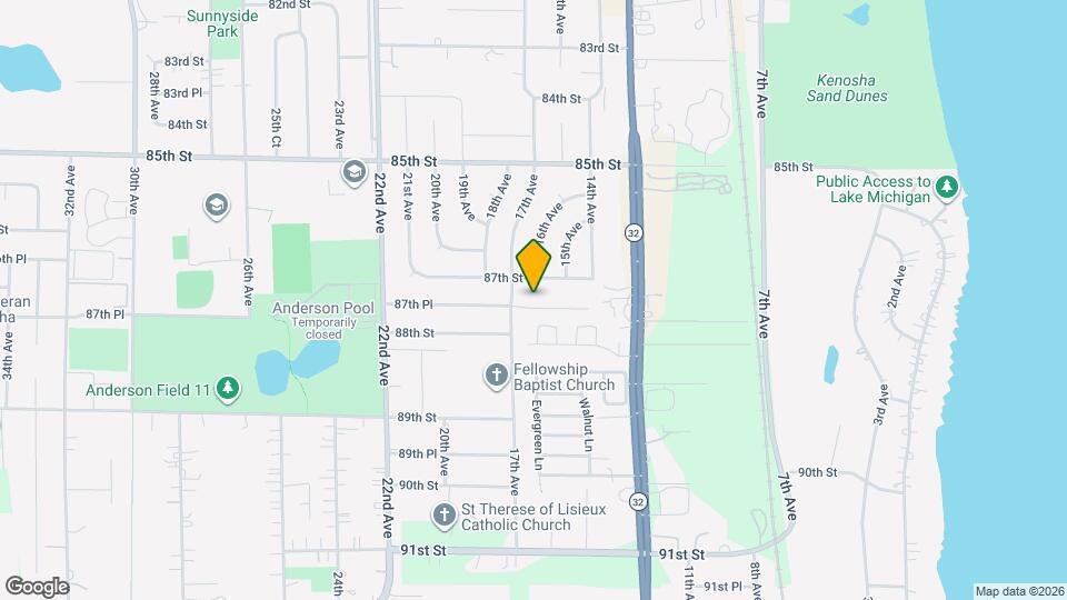 1604 87th Pl Map and Location Details