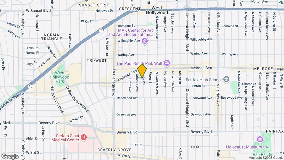 605 N Kings Rd Map and Location Details