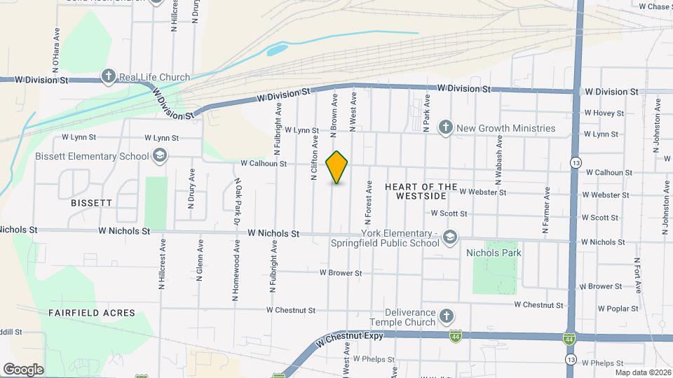 1134 N Brown Ave Map and Location Details