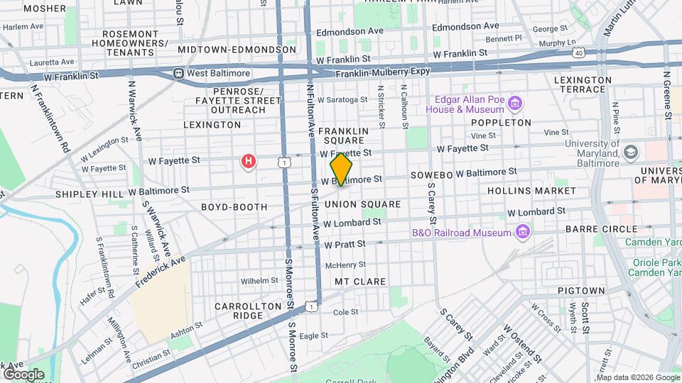 1635 Frederick Ave Map and Location Details