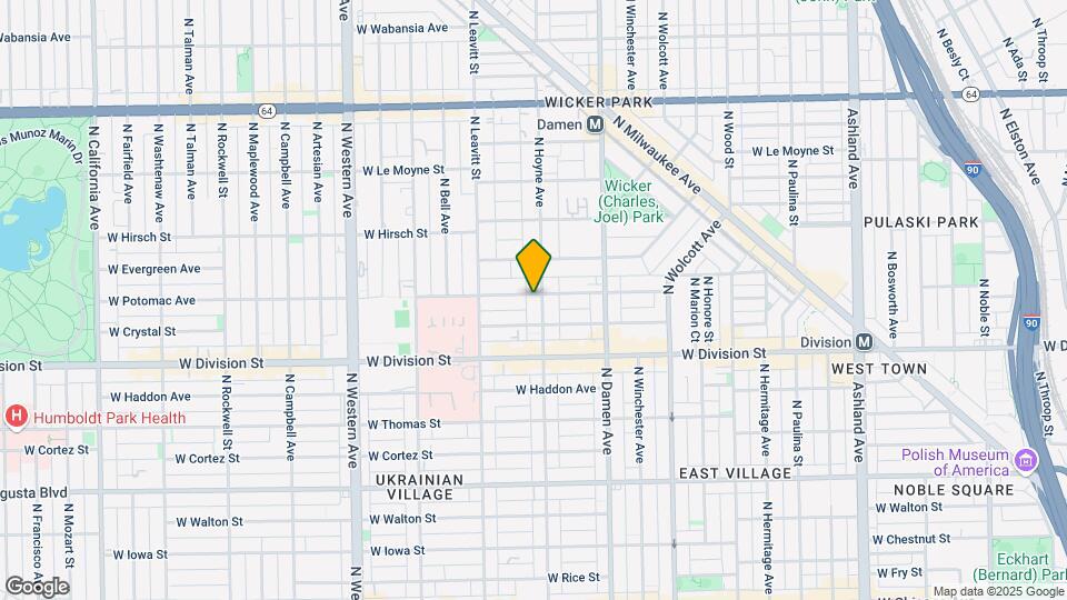 1254 N Hoyne Ave Map and Location Details