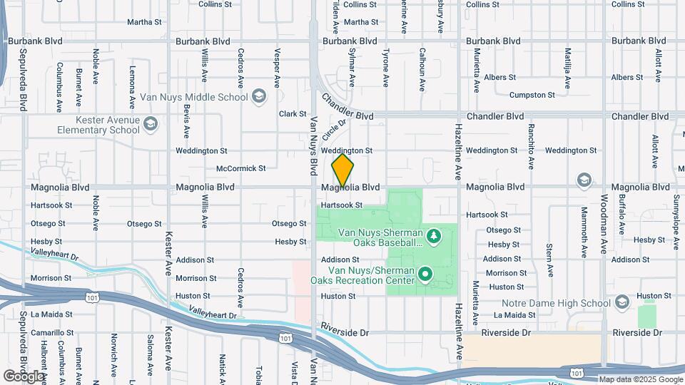 14416 Magnolia Blvd Map and Location Details