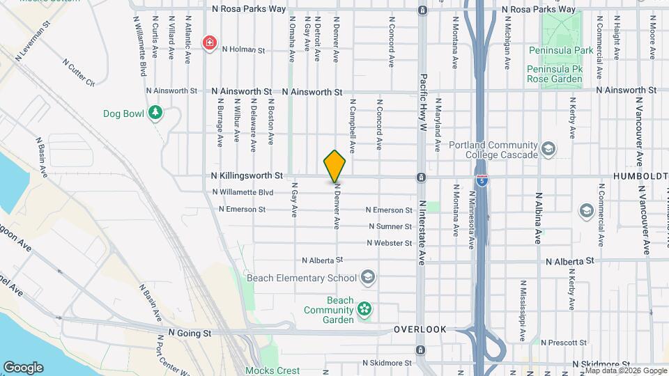 2003 N Willamette Blvd Mapa y Detalles de la Ubicación