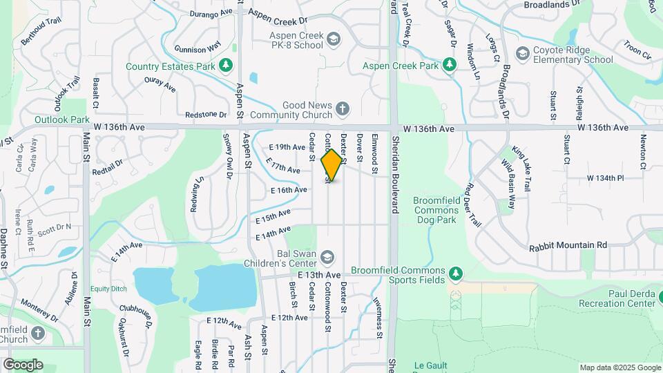 1656 Cottonwood St Map and Location Details