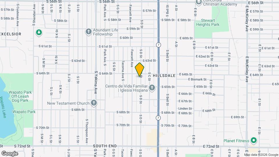 6410 S D St Map and Location Details