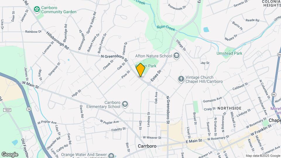 901 N Greensboro St, Unit Apt E Map and Location Details