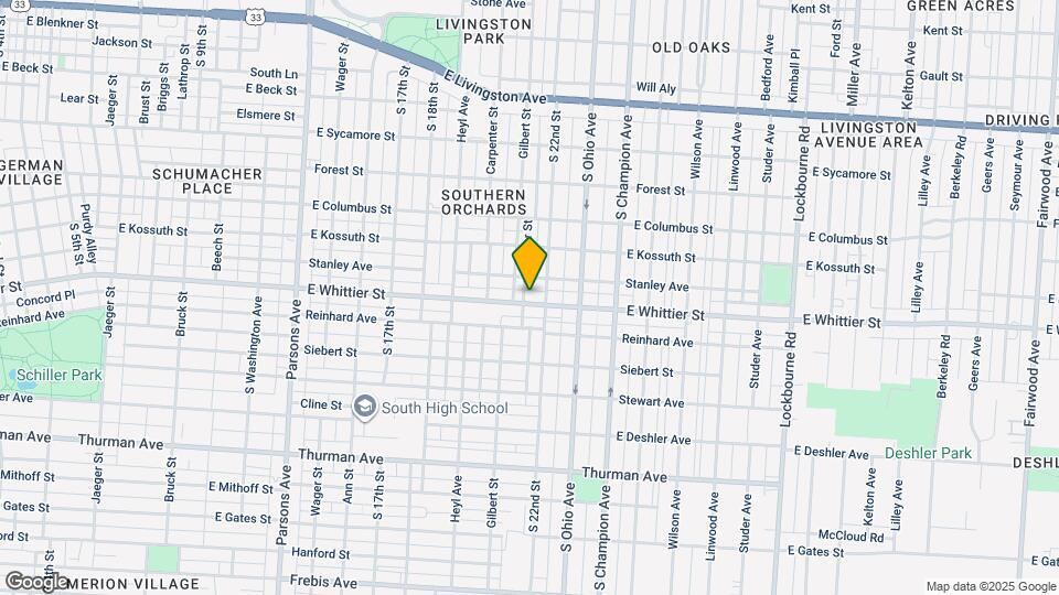 850 E Whittier St Mapa y Detalles de la Ubicación