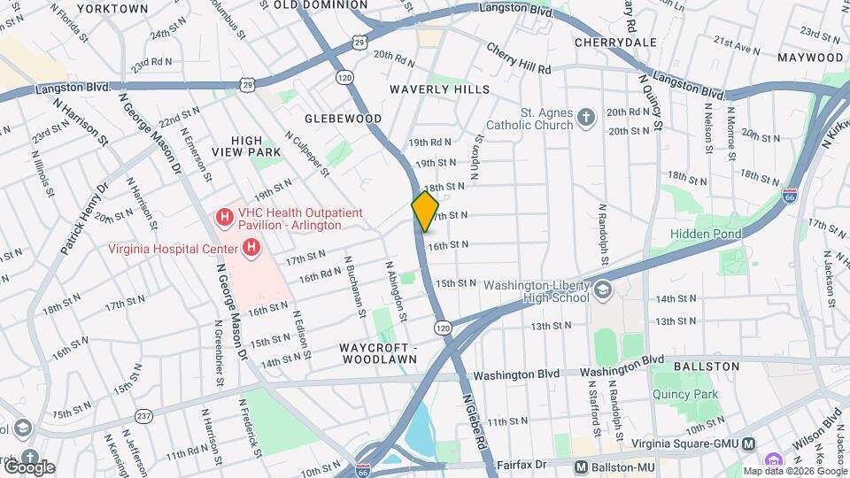 1607 N Glebe Rd Map and Location Details