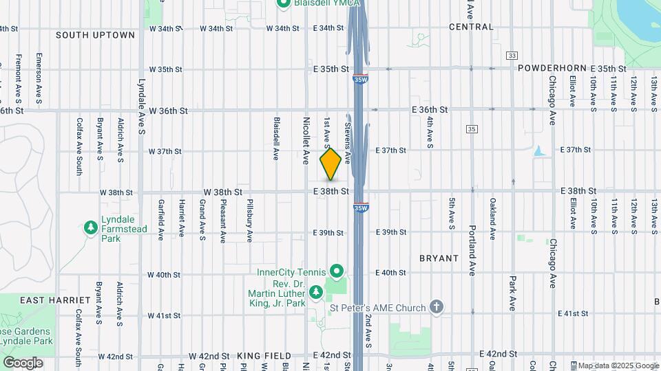 100 E 38th St Map and Location Details