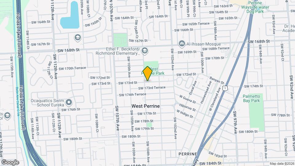 10384 SW 173rd St Map and Location Details