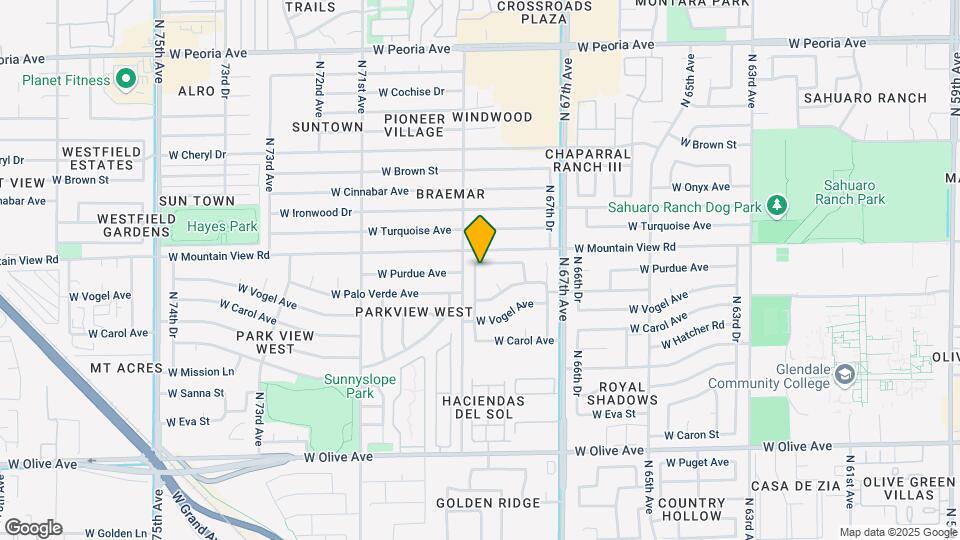 6835 W Ocotilla Ln Map and Location Details